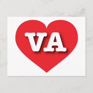 Postal Virginia Red Heart - Amo a VA