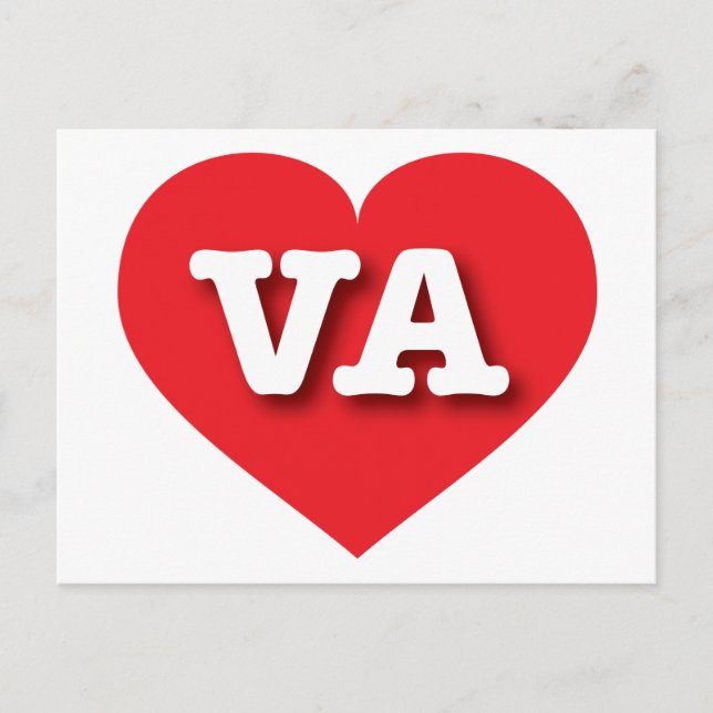 Postal Virginia Red Heart - Amo a VA (Anverso)
