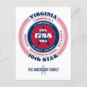 Postal Virginia, Richmond, VA, Patriótico, Monograma