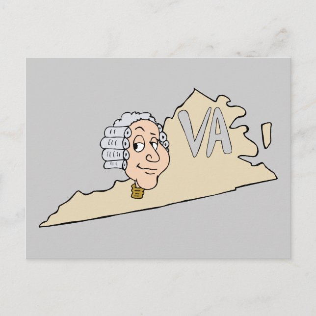 Postal Virginia State VA Personalizado con George Washing (Anverso)