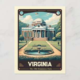 Postal Virginia Vintage patriótico