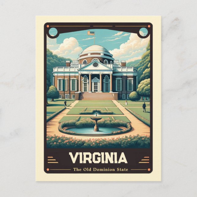 Postal Virginia | Vintage patriótico (Anverso)