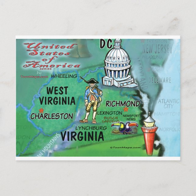 Postal Virginia Virginia Occidental EE. UU. (Anverso)