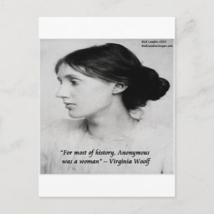 Postal Virginia Woolf Anonymous Fue Una Cita De Una Mujer