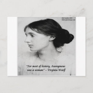 Postal Virginia Woolf Anonymous Fue Una Cita De Una Mujer