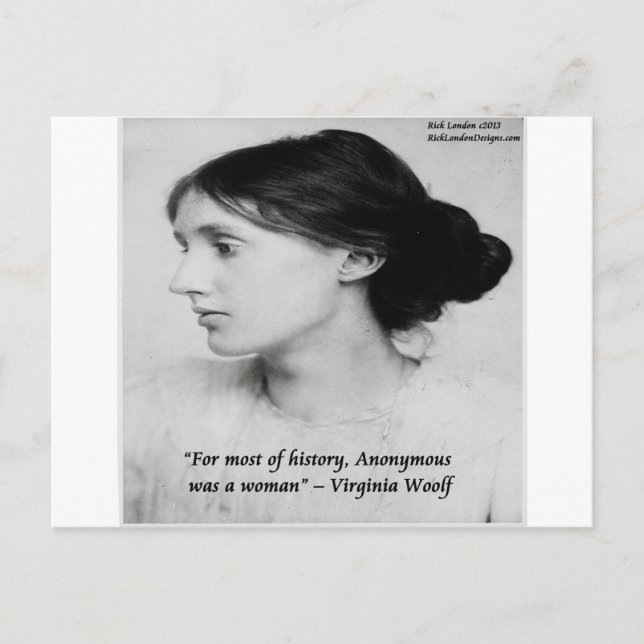 Postal Virginia Woolf Anonymous Fue Una Cita De Una Mujer (Anverso)