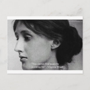 Postal Virginia Woolf "Find Peace" Wisdom Cita Regalos