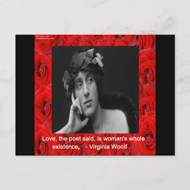 Postal Virginia Woolf & Love Quote (Anverso)