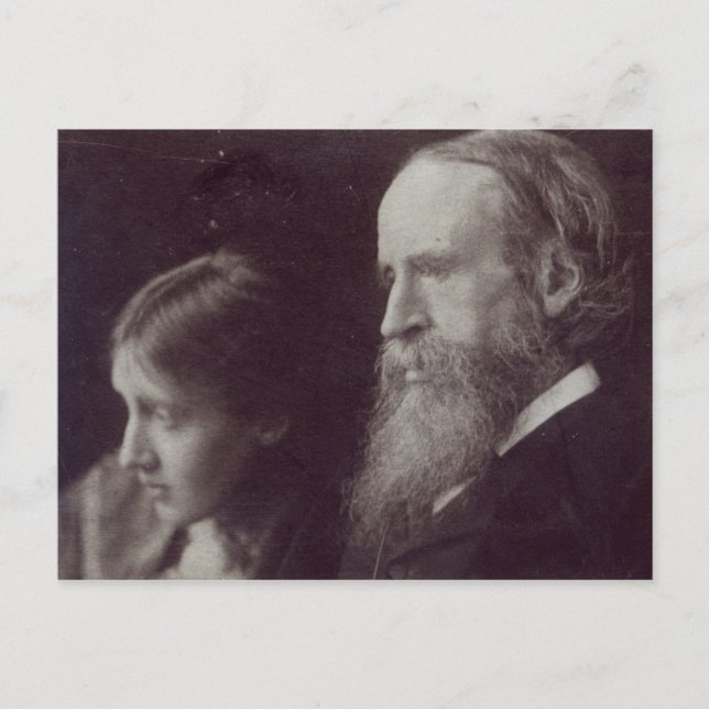 Postal Virginia Woolf y su padre Sir Leslie (Anverso)