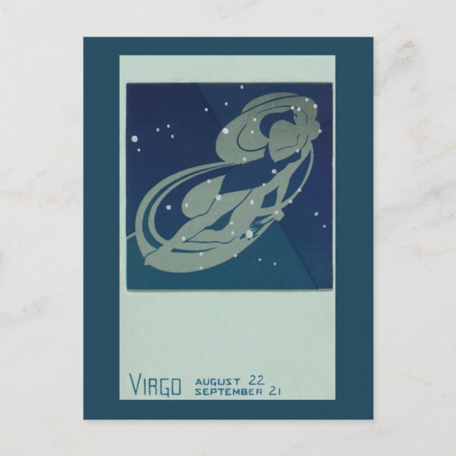 Postal Virgo Constelación Vintage Astrología Zodiaca (Anverso)