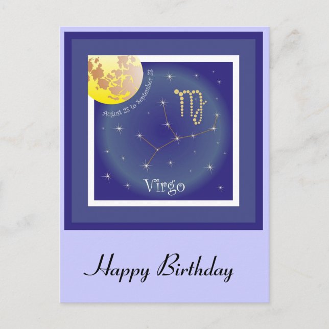 Postal Virgo del 23 de agosto al 23 de septiembre Postkar (Anverso)