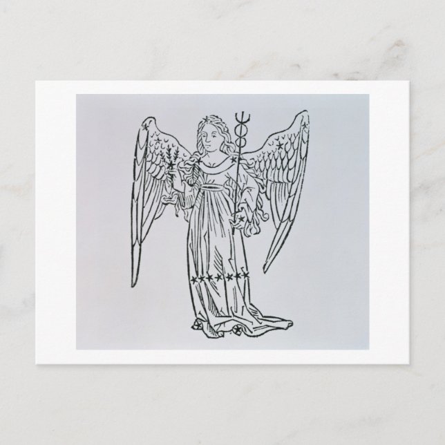 Postal Virgo (la Virgen) un ilustracion del Poeti (Anverso)