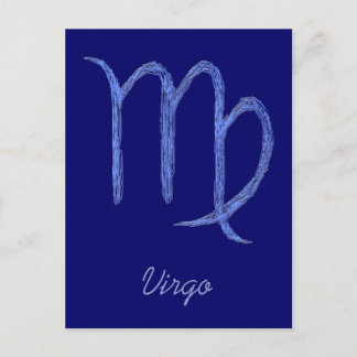 Postal Virgo. Rótulo Astrológico Zodiaco. Azul RNK.