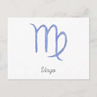 Postal Virgo. Rótulo Astrológico Zodiaco. Azul RNK.