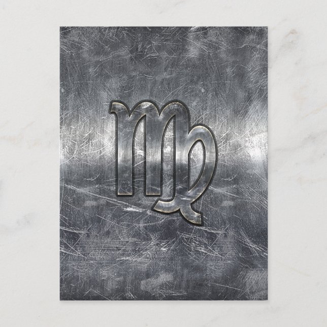 Postal Virgo Zodiac Rótulo Grunge Molestias (Anverso)