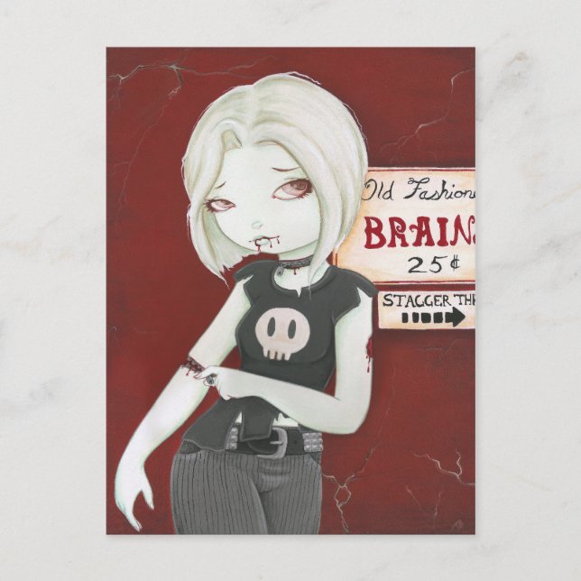 Postal Virnia - gótico de punk zombi (Anverso)