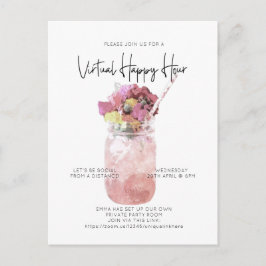 Postal Virtual Cocktail Fiesta a distancia social Happy H