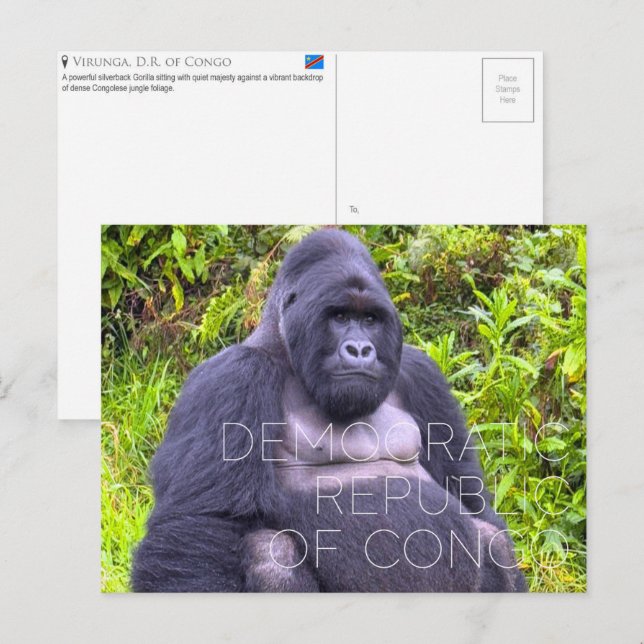 Postal Virunga, República Democrática del Congo Viaje (Anverso / Reverso)