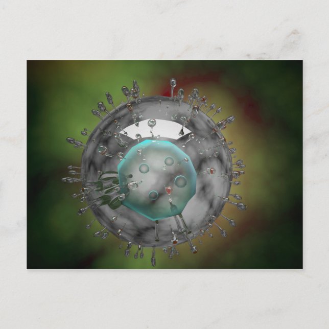 Postal Virus de la gripe, aspecto vidrioso (Anverso)