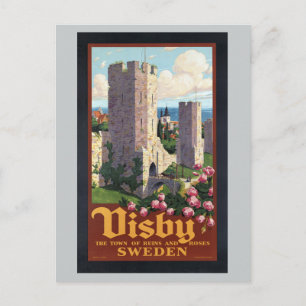 Postal Visby Suecia - Viajes de época