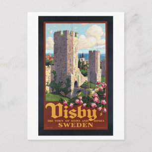 Postal Visby Suecia - Viajes de época