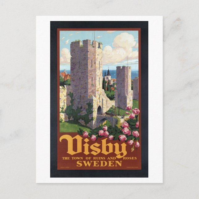 Postal Visby Suecia - Viajes de época (Anverso)