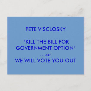 POSTAL VISCLOSKY MATA EL PROYECTO DE LEY