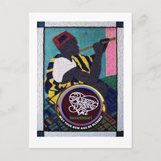 Postal Visera de seguimiento de Beadwork&Handcut 5"x7" cu (Anverso)