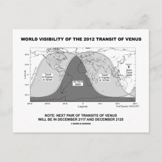 Postal Visibilidad Mundial Del Tránsito De Venus En 2012