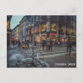 Postal Visión de calle dinámica de Estocolmo, Suecia