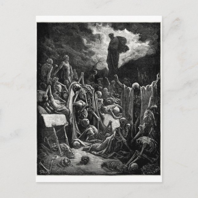 Postal Visión del Valle de los Huesos Secos (Anverso)