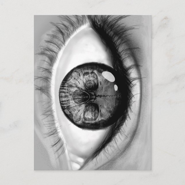 Postal Visión doble del ojo del cráneo (Anverso)