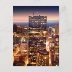 Postal Visión general de Boston de noche