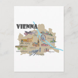 Postal Visión general del mapa de Austria de Viena