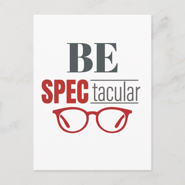 Postal Visión óptica optometrista divertida de Be SpecTac (Anverso)