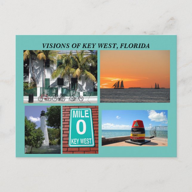 Postal Visiones de Key West, Florida (Anverso)