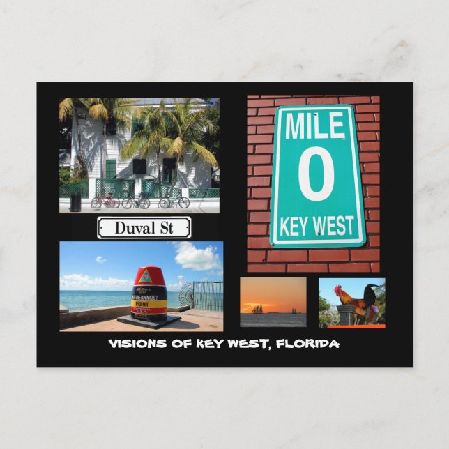 Postal Visiones de Key West, Florida (Anverso)