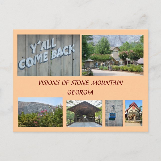 Postal Visiones de la montaña de piedra, Georgia (Anverso)