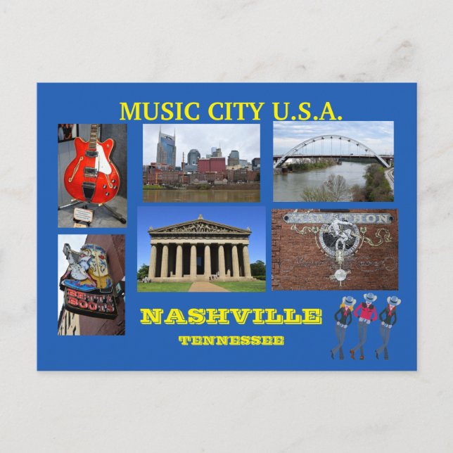 Postal Visiones de Nashville, Tennessee (Anverso)