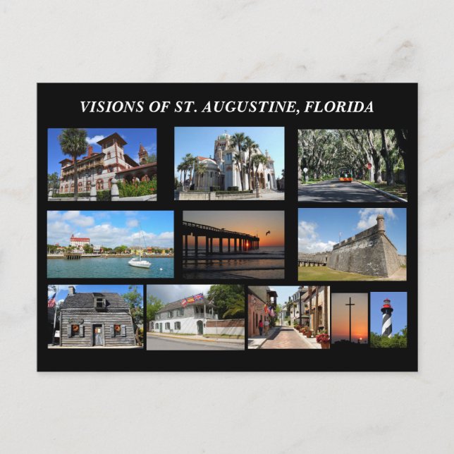 Postal Visiones de San Agustín, Florida (Anverso)