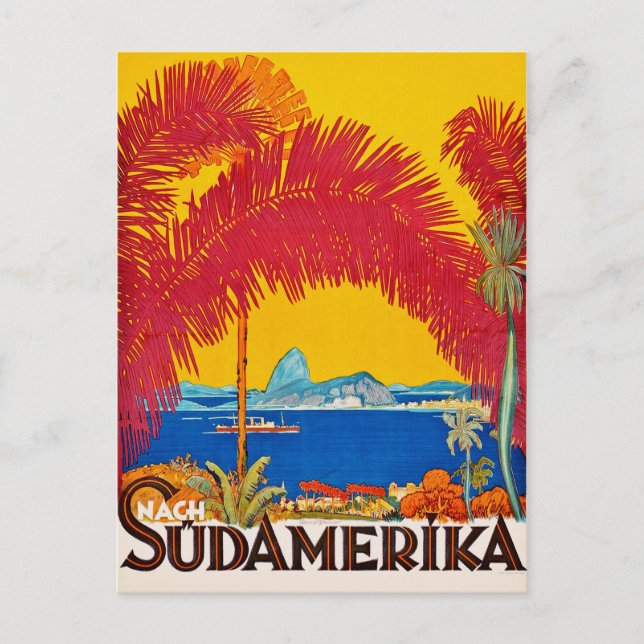 Postal Visit Sudamerica vintage concept (Anverso)