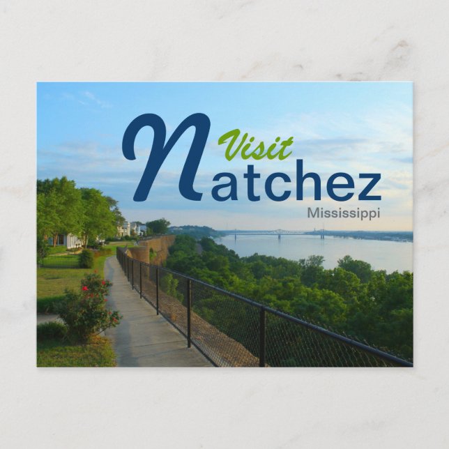 Postal Visita a Natchez, Mississippi sobre los Bluffs (Anverso)