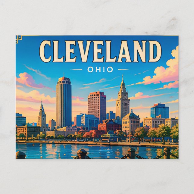 Postal 🌆 Visita al centro de Cleveland Ohio  (Anverso)