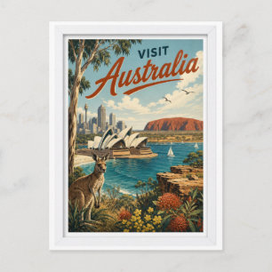 Postal Visita Australia Viajes Vintage