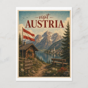 Postal Visita Austria Viajes Vintage