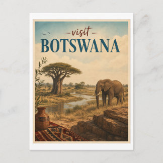 Postal Visita Botswana Travel Vintage