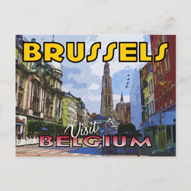 Postal Visita Bruselas, Bélgica (Anverso)