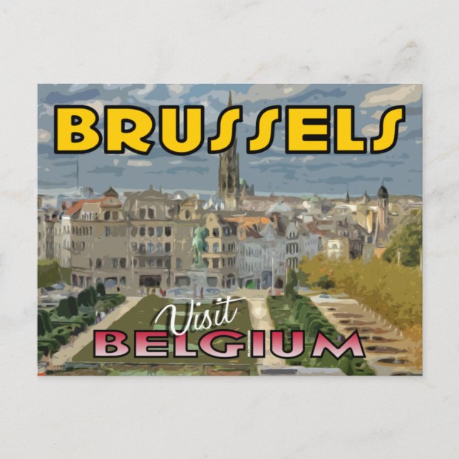 Postal Visita Bruselas, Bélgica (Anverso)