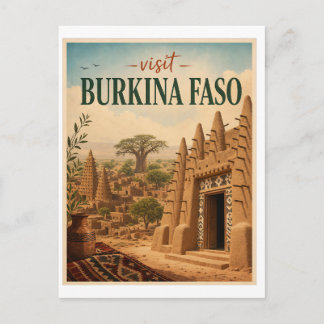 Postal Visita Burkina Faso Viajes Vintage