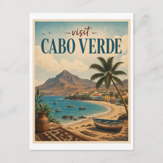 Postal Visita Cabo Verde Travel Vintage
